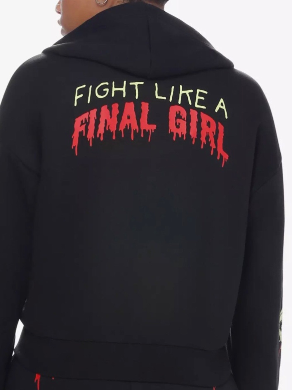 Social Collision Hot Topic Final Girl Crop Hoodie NWT sz. S